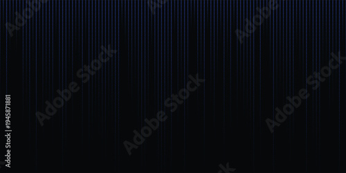 Blue dotted audio equalizer background, vertical digital sound bars made of glowing particles, futuristic music spectrum pattern.