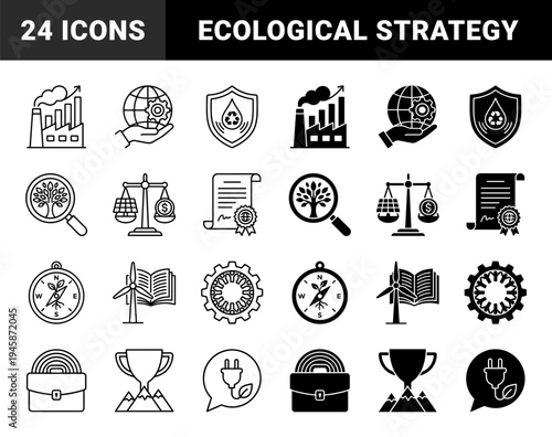Sustainable Business Strategy and Green Energy Concepts Featuring Hybrid Symbols for Corporate Environmental Responsibility and Ecological Growth