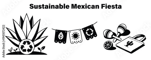 Celebrating sustainability in a vibrant mexican fiesta with eco-friendly elements