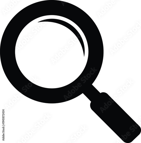Black magnifying glass icon vector