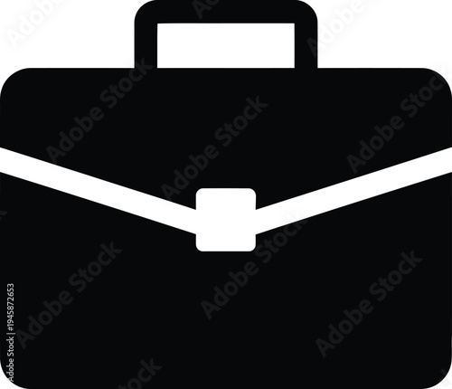 Black briefcase icon vector