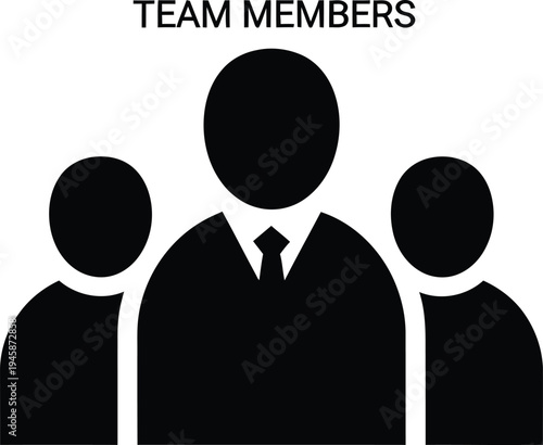Set of 3 team members icons vector