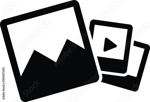 Set of 2 photo and video icons vector