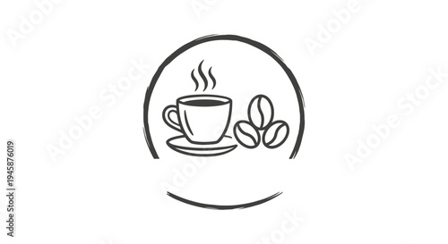 A simple black and white logo for a coffee brand