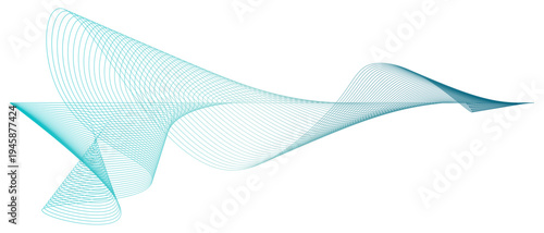 Modern digital sound wave illustration with curved vector lines