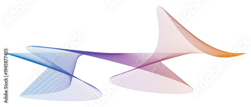 Modern digital sound wave illustration with curved vector lines