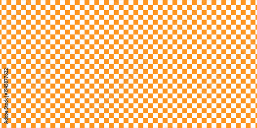 Checkered pattern tile background. White and Orange
