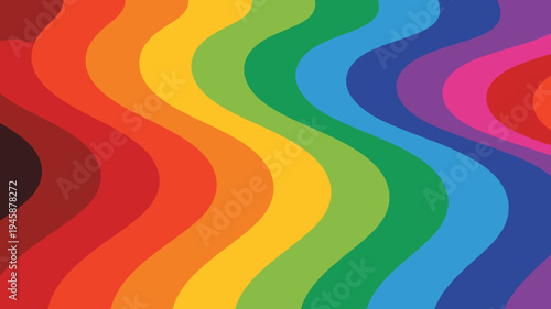 A vibrant colorful background features undulating waves of rainbow hues seamlessly transitioning from red to violet high quality professional detailed modern elegant stylish clean crisp digital