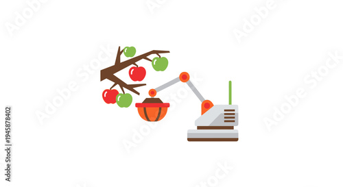 Apple falling on science equipment.