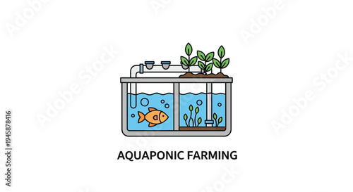 Aquaponic farming system with fish plant.
