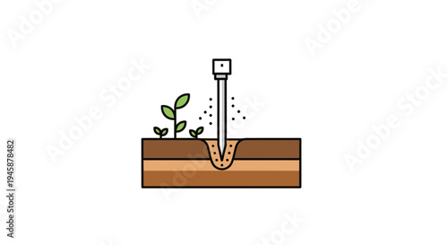 Automatic drip irrigation system watering plant.