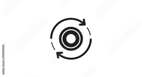 Black Circular Arrows Icon Design.