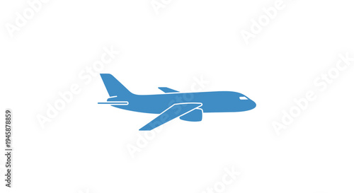 Blue Airplane in Flight Mode.