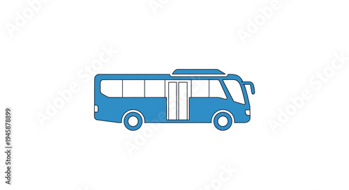 Blue Bus Vehicle Transportation.