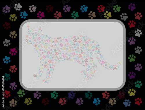 Paw Prints Background. Cute pets and Dogs pets paw print isolated on white background.