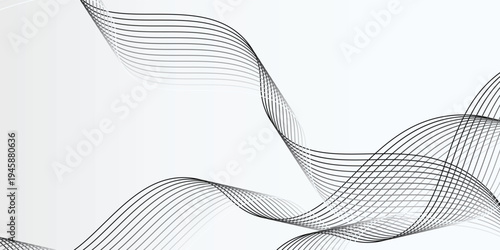 Abstract vector background with black wavy lines vector modern design banner eps10
