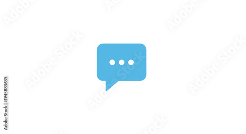 Blue speech bubble with dots.
