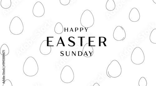 Easter sunday greeting card with easter eggs
