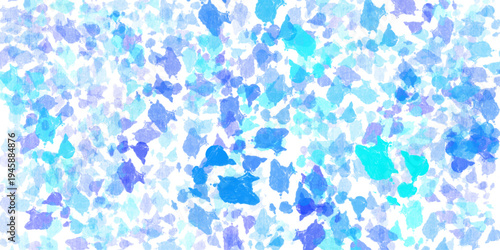 Blue and cyan abstract vector background featuring scattered confetti particles and icy fragments for vibrant celebration backdrops and cool winter theme.