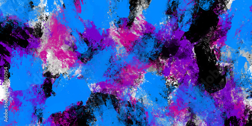 Blue magenta and black abstract vector background with messy oil paint brush strokes and artistic acrylic splatter pattern for modern creative backdrops and wallpaper.