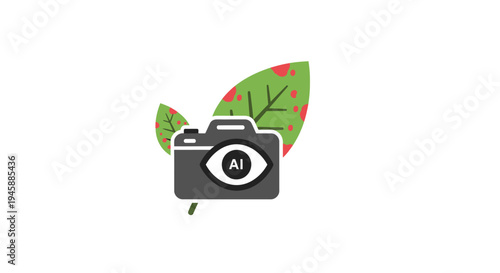 Camera with AI technology symbol.