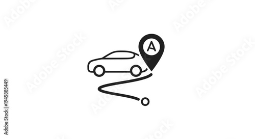 Car Location Navigation Route Map.