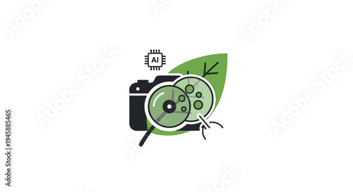 Camera with leafy green lens design.