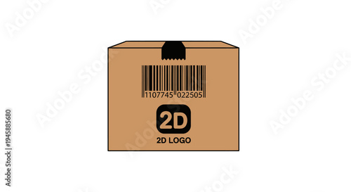 Brown cardboard package with barcode label.