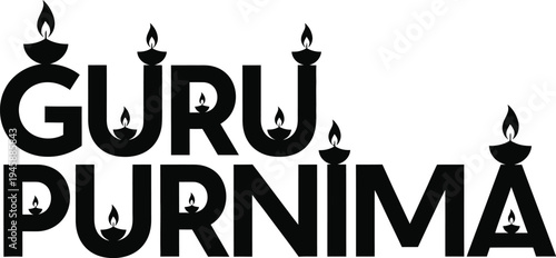 Guru purnima logo with candles