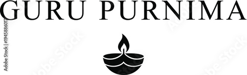 Guru purnima logo with diwali lamp