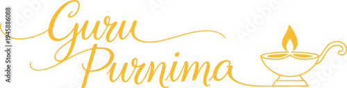 Guru purnima festival logo with diwali lamp