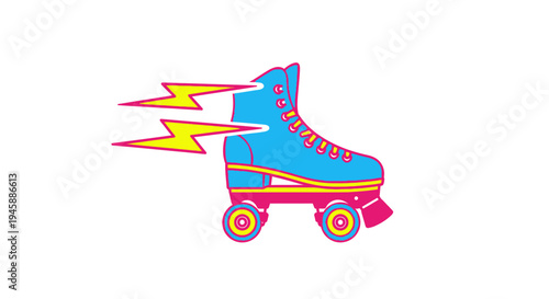 Colorful Blue Roller Skate Wheels.