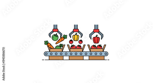 Colorful cartoon sushi restaurant conveyor belt.
