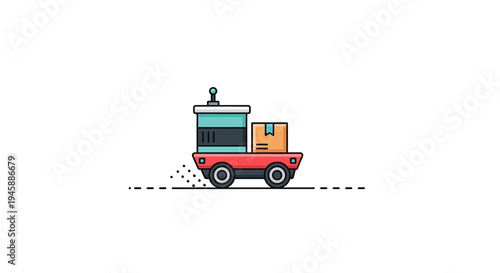 Colorful cartoon truck with boxes.