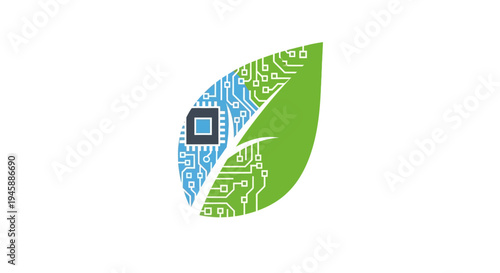 Circuit board leaf technology green.