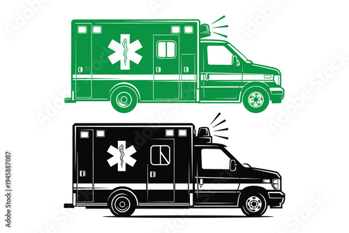 Tableau sur toile Emergency medical services vehicles illustration