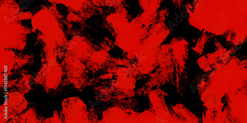 Red and black abstract vector background with messy oil paint brush strokes and artistic acrylic splatter pattern for modern creative backdrops