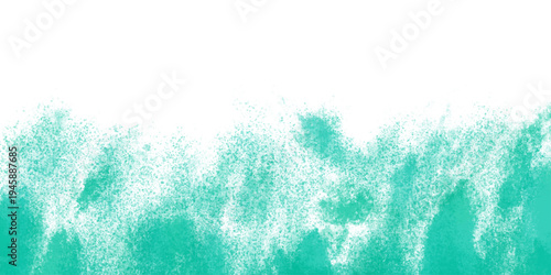 Soft watercolor paint wash and artistic ink splash texture teal blue abstract vector background with bottom edge detailing for elegant creative designs