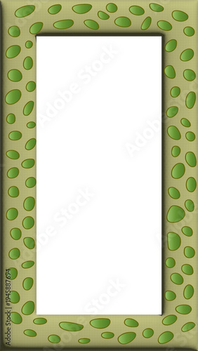 Green decorative frame with abstract elements