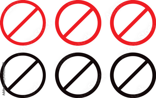 Free Download Red and black prohibition signs on white background - GFXLoad