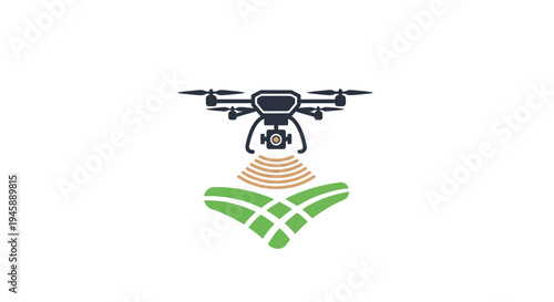 Drone Flying Over Green Fields Aerial.