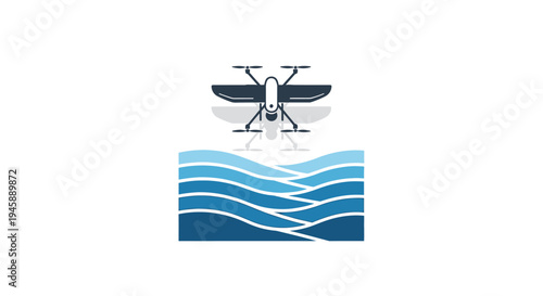 Drone flying over ocean waves.