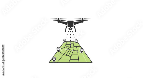 Drone Flying Over Green Pyramid Structure.
