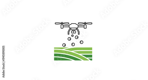 Drone spraying agricultural chemicals outdoors.