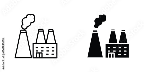 Heat power station icon graphic design vector symbols. Best for Graphics