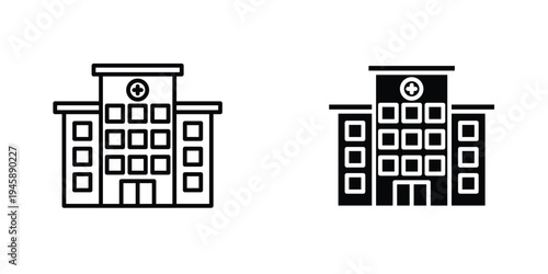 Hospital building icon graphic design vector symbols. Best for Graphics