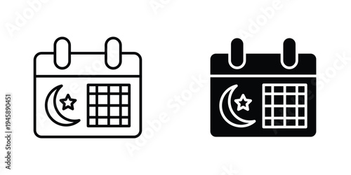 Islamic calendar icon graphic design vector symbols. Best for Graphics