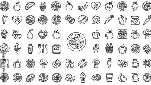 Food icons and symbols collection.