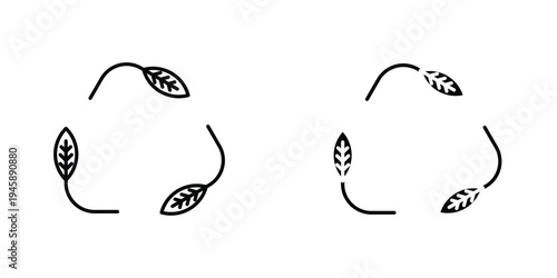 Leaves eco recycle icon graphic design vector symbols. Best for Graphics