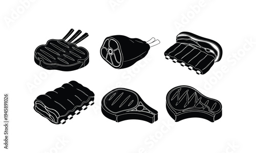 Six distinctive styles of vintage and retro kitchen utensils and gadgets illustration